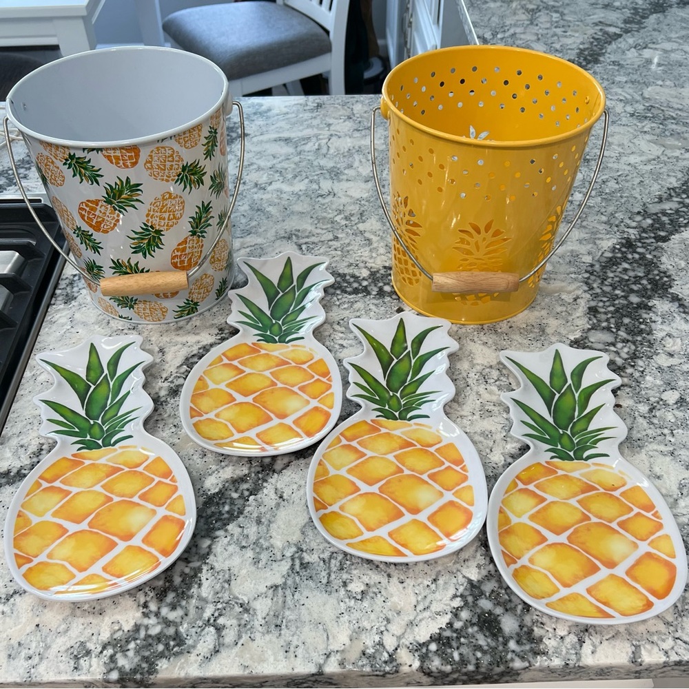 Pineapple plates and buckets